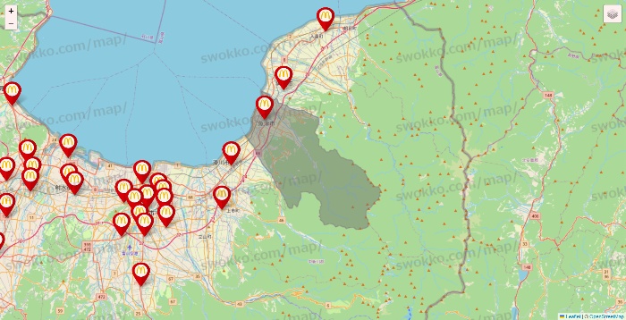 富山県のマクドナルドの店舗地図