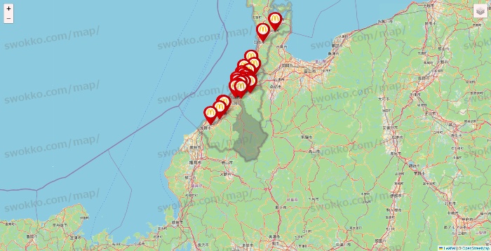 石川県のマクドナルドの店舗地図