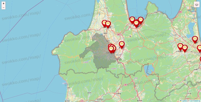 青森県のマクドナルドの店舗地図