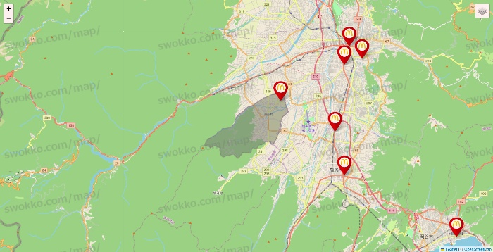長野県のマクドナルドの店舗地図