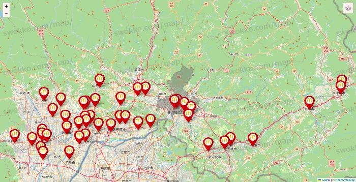 岐阜県のマクドナルドの店舗地図