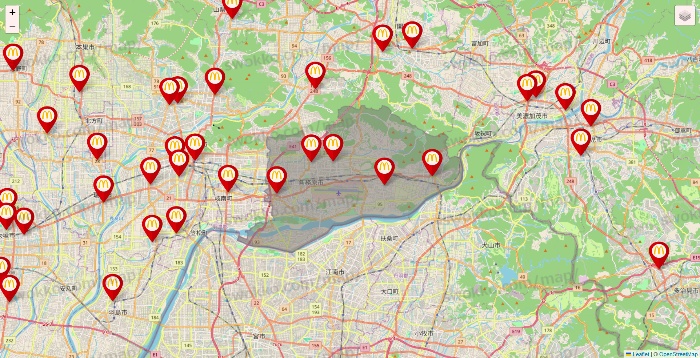 岐阜県のマクドナルドの店舗地図