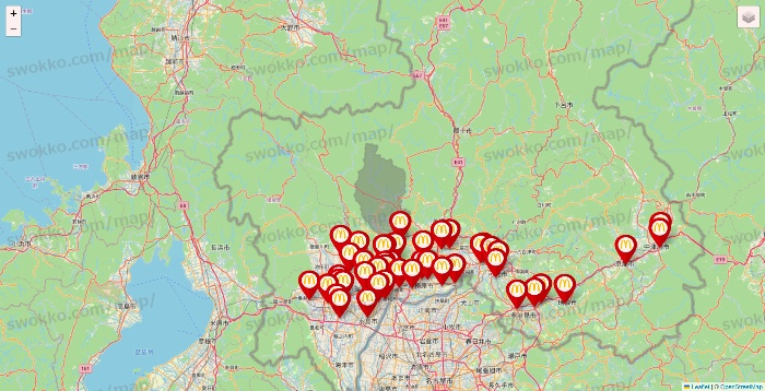 岐阜県のマクドナルドの店舗地図
