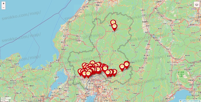 岐阜県のマクドナルドの店舗地図