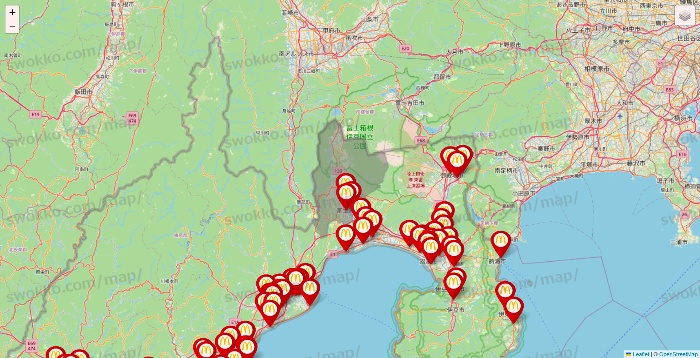静岡県のマクドナルドの店舗地図