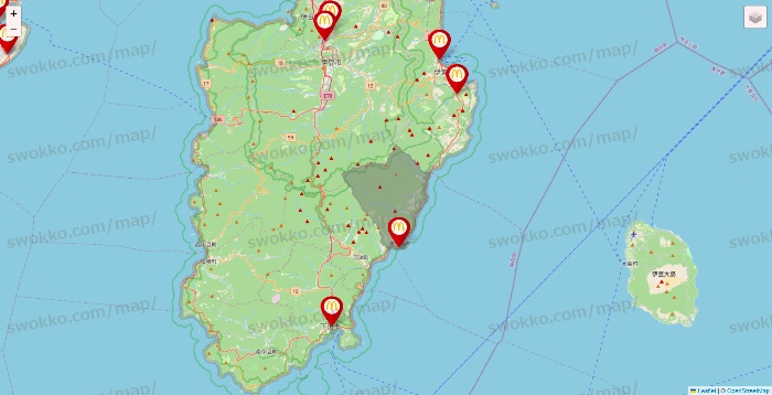 静岡県のマクドナルドの店舗地図