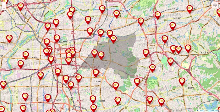愛知県のマクドナルドの店舗地図
