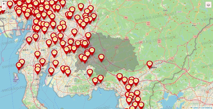 愛知県のマクドナルドの店舗地図