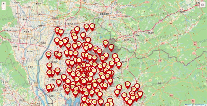 愛知県のマクドナルドの店舗地図