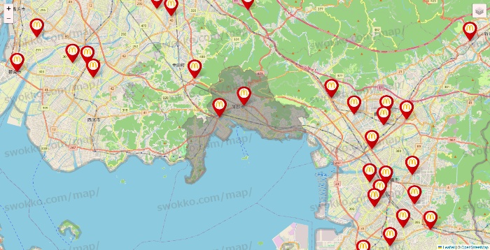 愛知県のマクドナルドの店舗地図