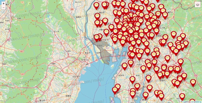 愛知県のマクドナルドの店舗地図