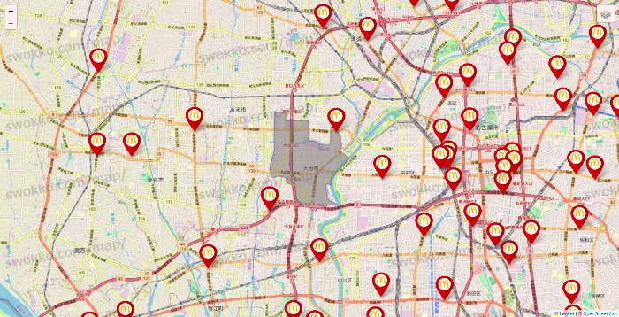 愛知県のマクドナルドの店舗地図