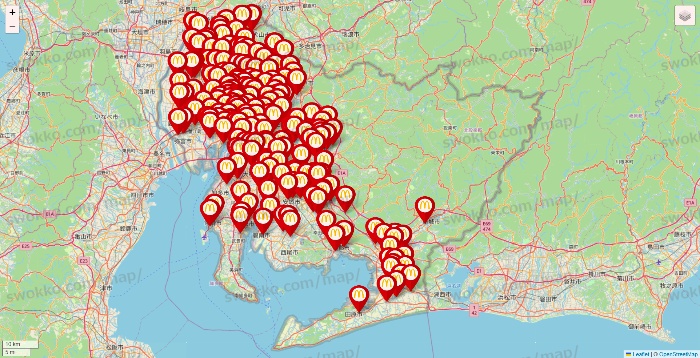 愛知県のマクドナルドの店舗地図