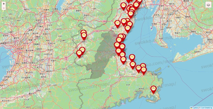 三重県のマクドナルドの店舗地図