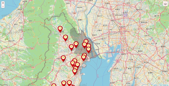 三重県のマクドナルドの店舗地図