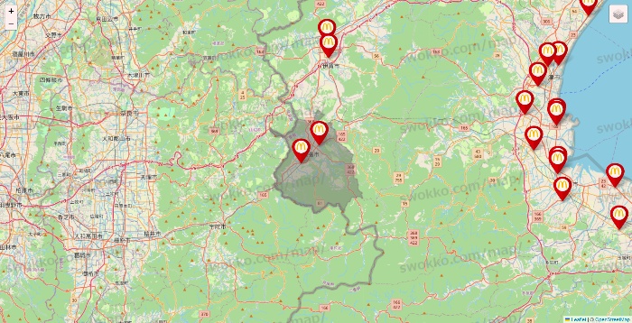 三重県のマクドナルドの店舗地図