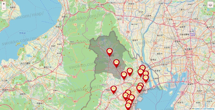 三重県のマクドナルドの店舗地図