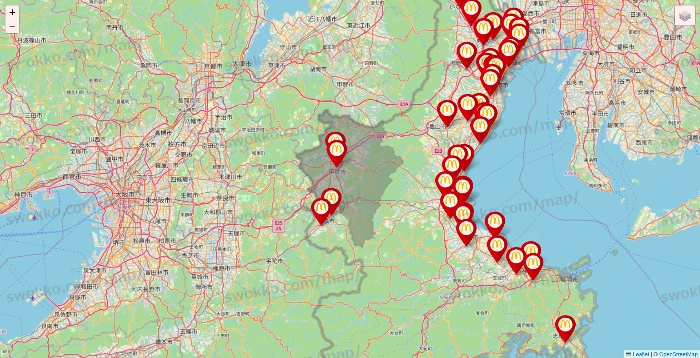 三重県のマクドナルドの店舗地図