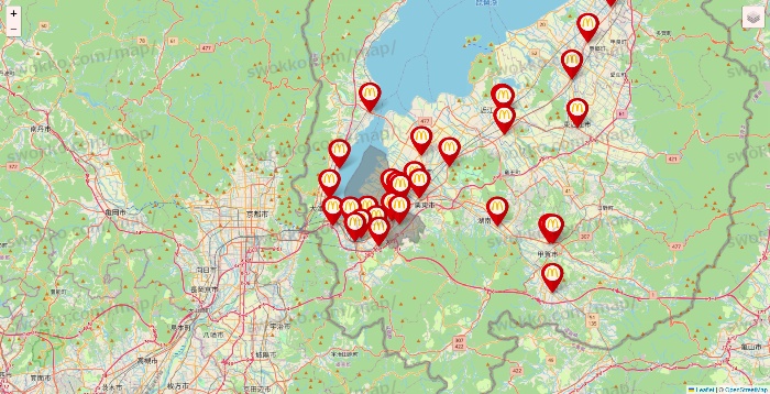 滋賀県のマクドナルドの店舗地図