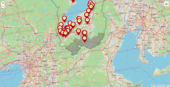 滋賀県のマクドナルドの店舗地図