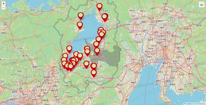 滋賀県のマクドナルドの店舗地図