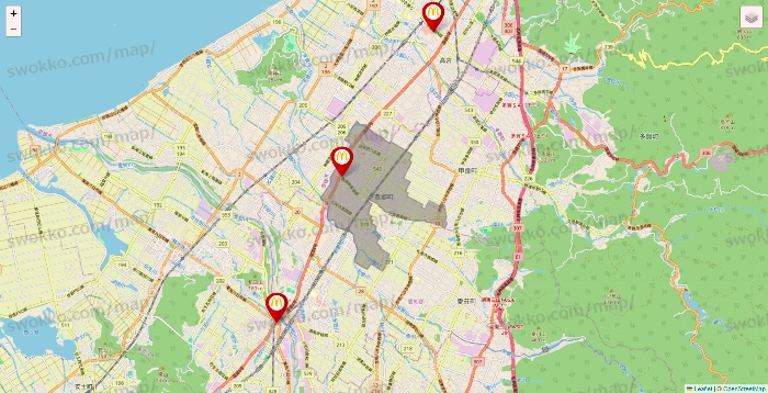 滋賀県のマクドナルドの店舗地図
