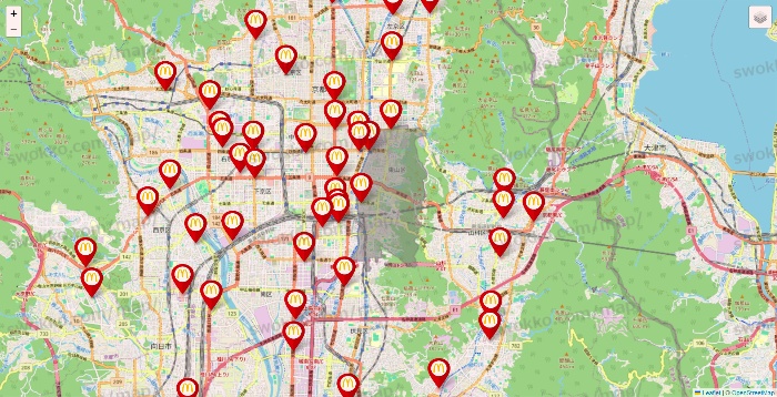 京都府のマクドナルドの店舗地図