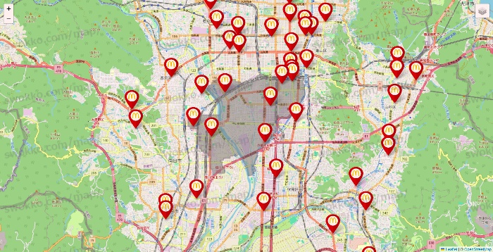京都府のマクドナルドの店舗地図