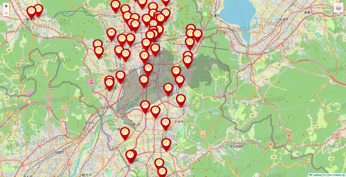 京都府のマクドナルドの店舗地図