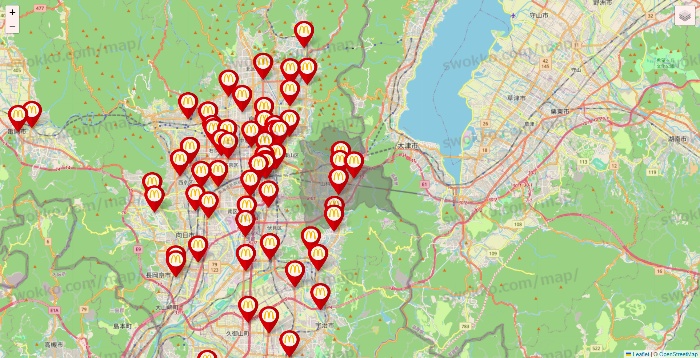 京都府のマクドナルドの店舗地図