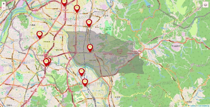 京都府のマクドナルドの店舗地図