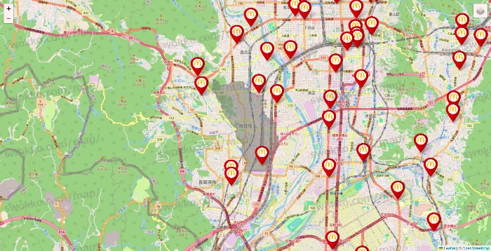 京都府のマクドナルドの店舗地図