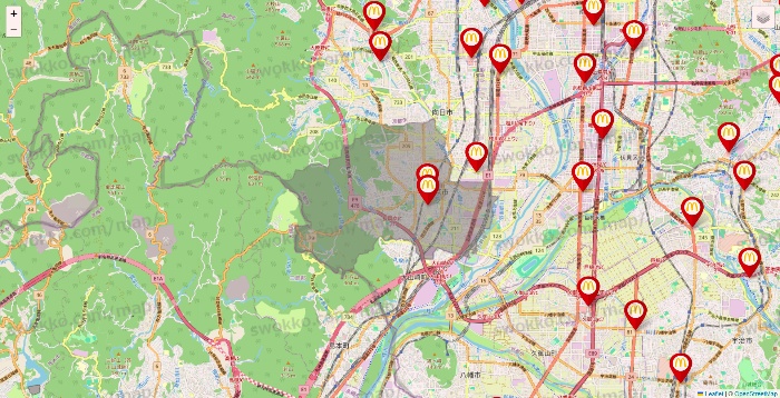 京都府のマクドナルドの店舗地図