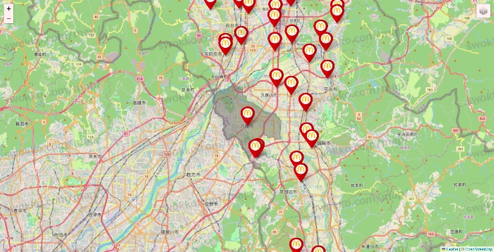 京都府のマクドナルドの店舗地図