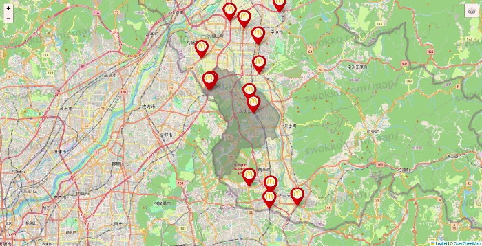 京都府のマクドナルドの店舗地図