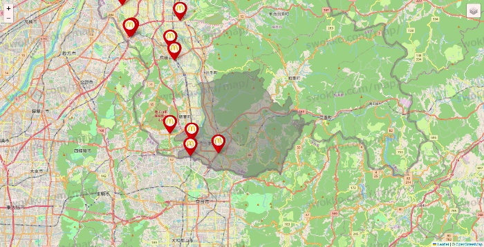京都府のマクドナルドの店舗地図