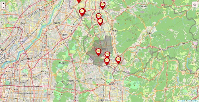 京都府のマクドナルドの店舗地図