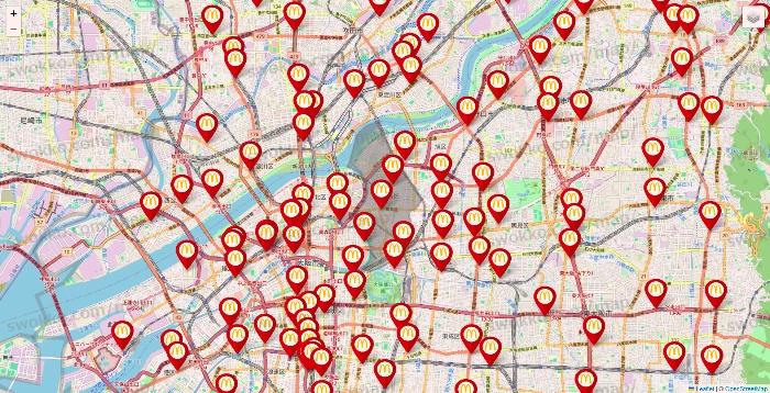 大阪府のマクドナルドの店舗地図