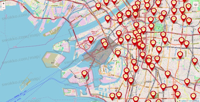 大阪府のマクドナルドの店舗地図