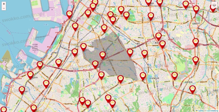 大阪府のマクドナルドの店舗地図