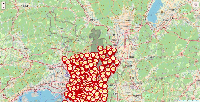 大阪府のマクドナルドの店舗地図