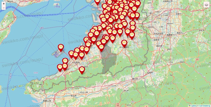 大阪府のマクドナルドの店舗地図