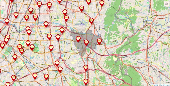 大阪府のマクドナルドの店舗地図