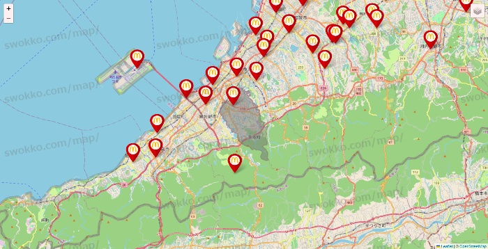大阪府のマクドナルドの店舗地図