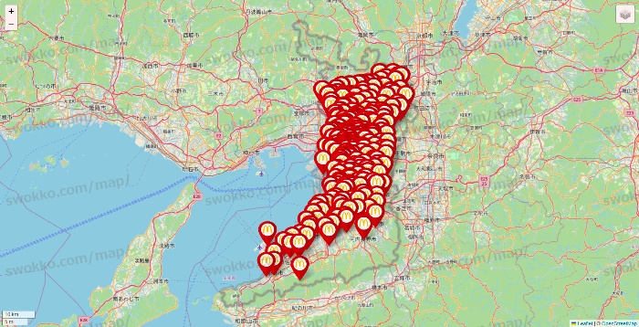 大阪府のマクドナルドの店舗地図