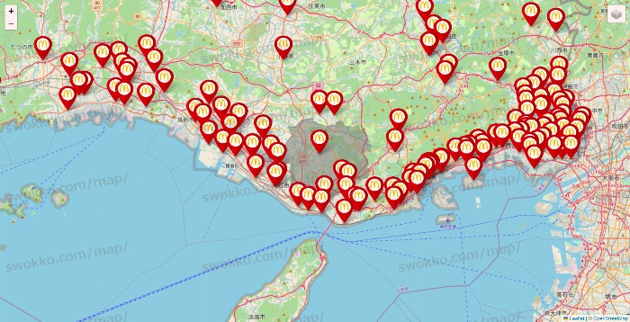 兵庫県のマクドナルドの店舗地図