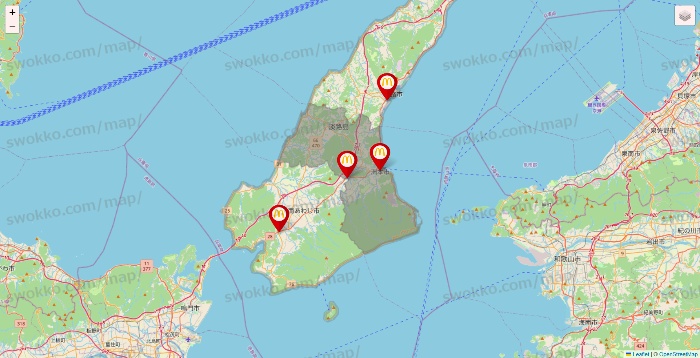 兵庫県のマクドナルドの店舗地図