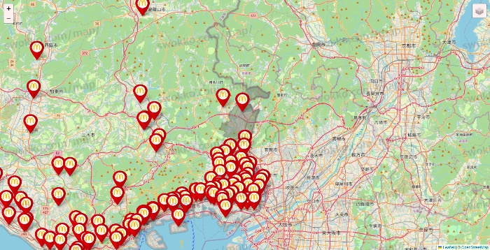 兵庫県のマクドナルドの店舗地図