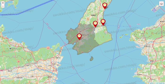 兵庫県のマクドナルドの店舗地図