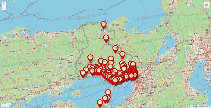 兵庫県のマクドナルドの店舗地図